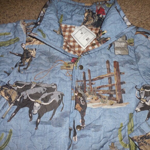 NWT Ida Mae Home Quilted Blaze Chambray Jacket XL L - Picture 2 of 6